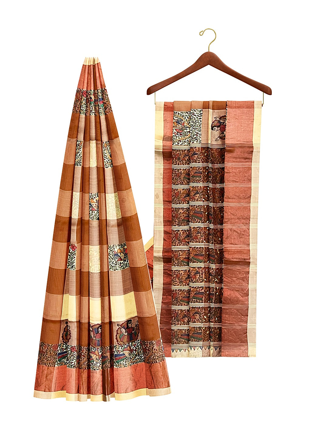 Madhubani on Murshidabad Silk Saree